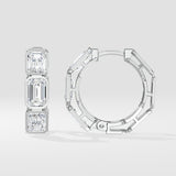 Tres Emerald Hoops