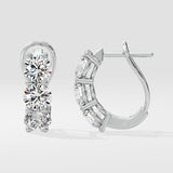 3 Stone Diamond Huggies