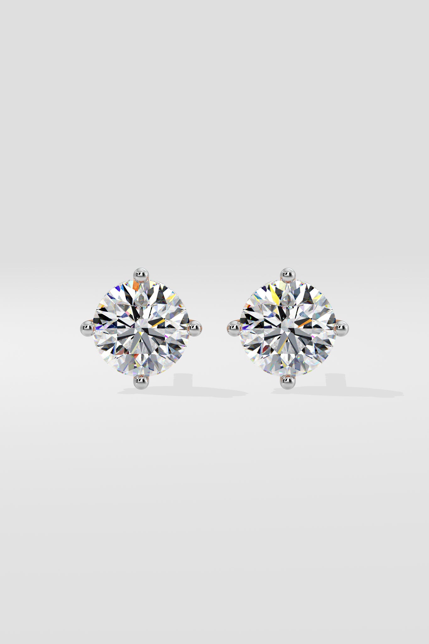 2 ct Invisible Halo Solitaire Studs