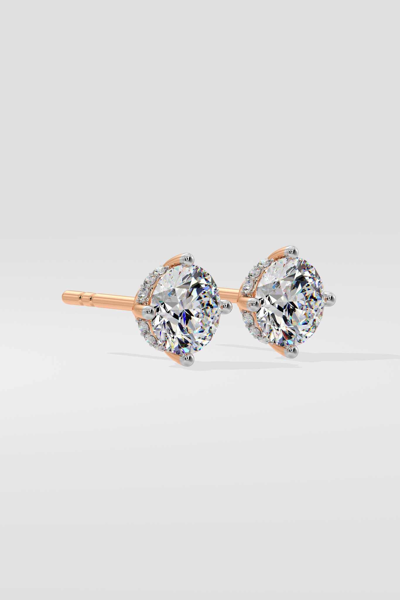 2 ct Invisible Halo Solitaire Studs