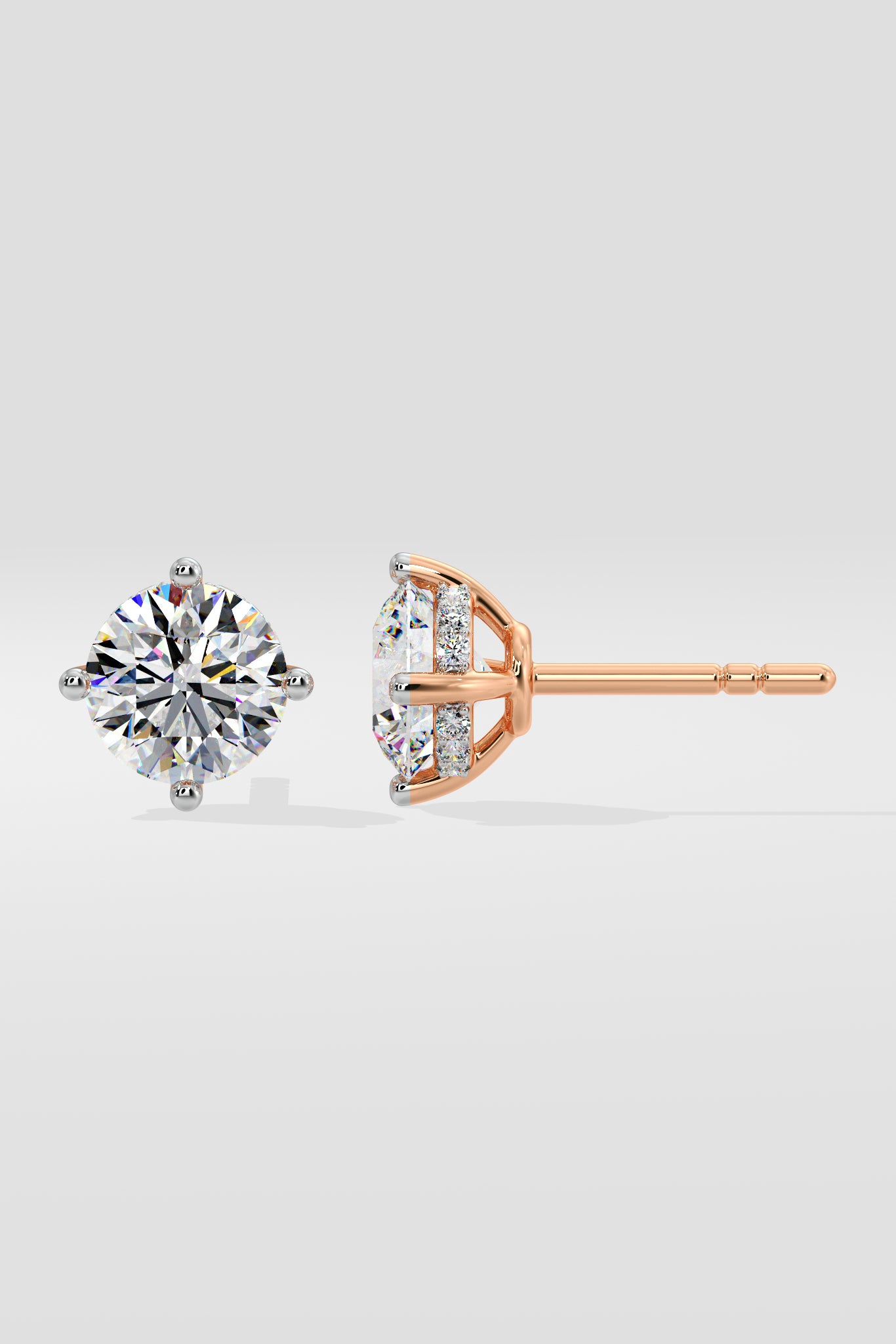 2 ct Invisible Halo Solitaire Studs