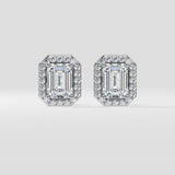 2 ct Emerald Halo Earrings