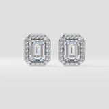 2 ct Emerald Halo Earrings