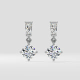 2 ct Solitaire Drop Earrings