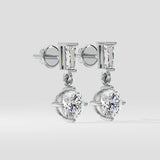 2 ct Solitaire Drop Earrings