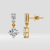 2 ct Solitaire Drop Earrings