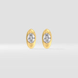 1 Ct Oval Bezel Hoops