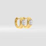 1 Ct Oval Bezel Hoops