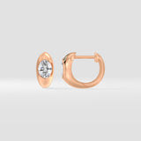 1 Ct Oval Bezel Hoops