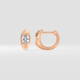 1 Ct Oval Bezel Hoops
