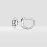 1 Ct Oval Bezel Hoops