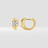 1 Ct Oval Bezel Hoops