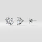 2 Ct Oblique Princess Studs