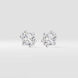 2 Ct Oblique Princess Studs