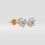 2 Ct Oblique Princess Studs