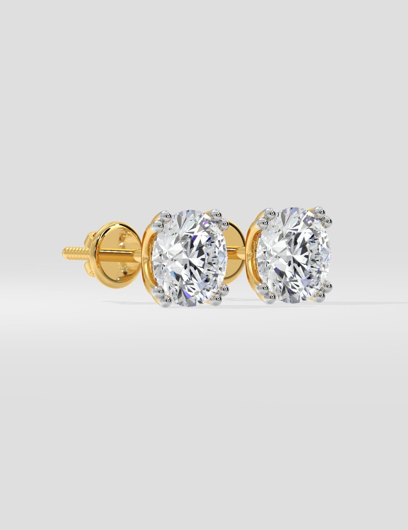 5 Ct Dual Prong Solitaire Studs - House of Quadri