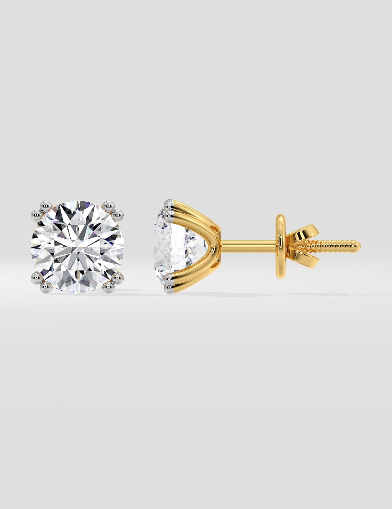 5 Ct Dual Prong Solitaire Studs - House of Quadri