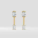 1 Ct Oval Fusion Jacket Earrings - House of Quadri