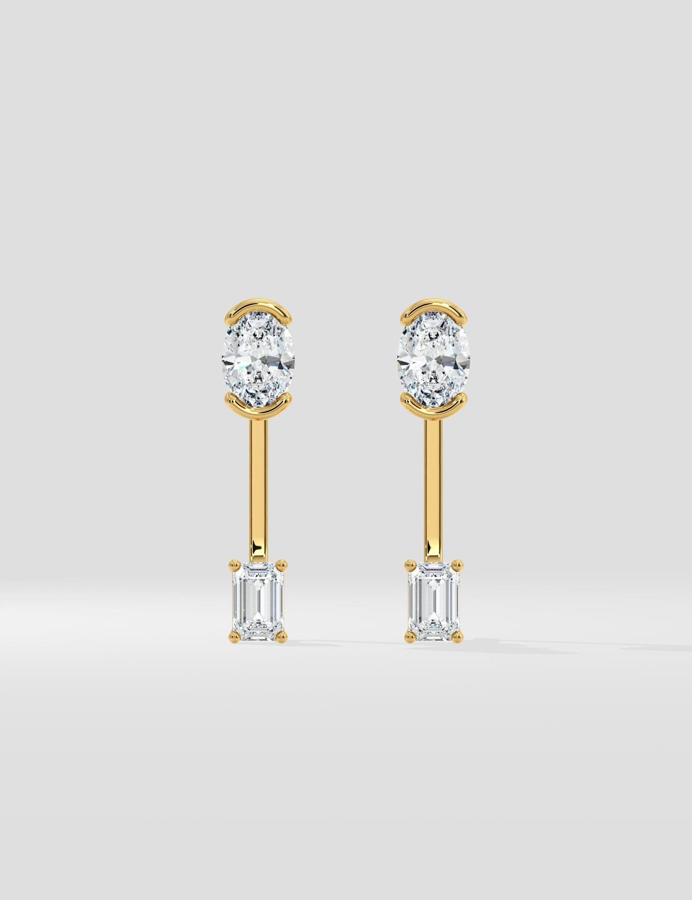 1 Ct Oval Fusion Jacket Earrings - House of Quadri