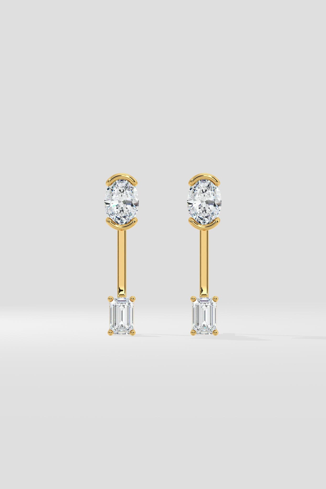 1 Ct Oval Fusion Jacket Earrings - House of Quadri