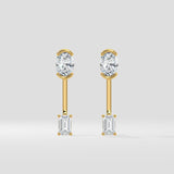1 Ct Oval Fusion Jacket Earrings