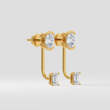 1 Ct Oval Fusion Jacket Earrings - House of Quadri