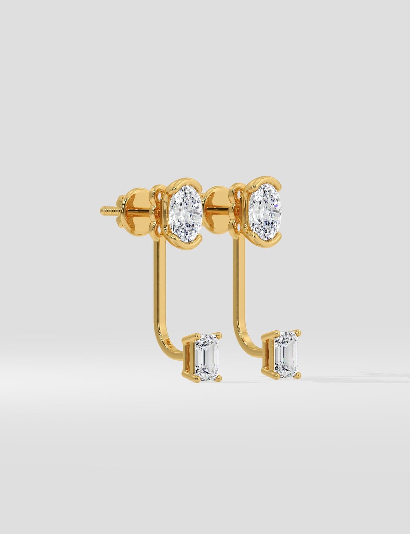 1 Ct Oval Fusion Jacket Earrings - House of Quadri