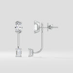 1 Ct Oval Fusion Jacket Earrings - House of Quadri