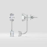 1 Ct Oval Fusion Jacket Earrings - House of Quadri