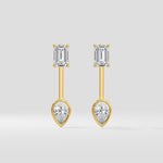 0.75 Ct Emerald Fusion Jacket Earrings - House of Quadri