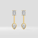 0.75 Ct Emerald Fusion Jacket Earrings - House of Quadri