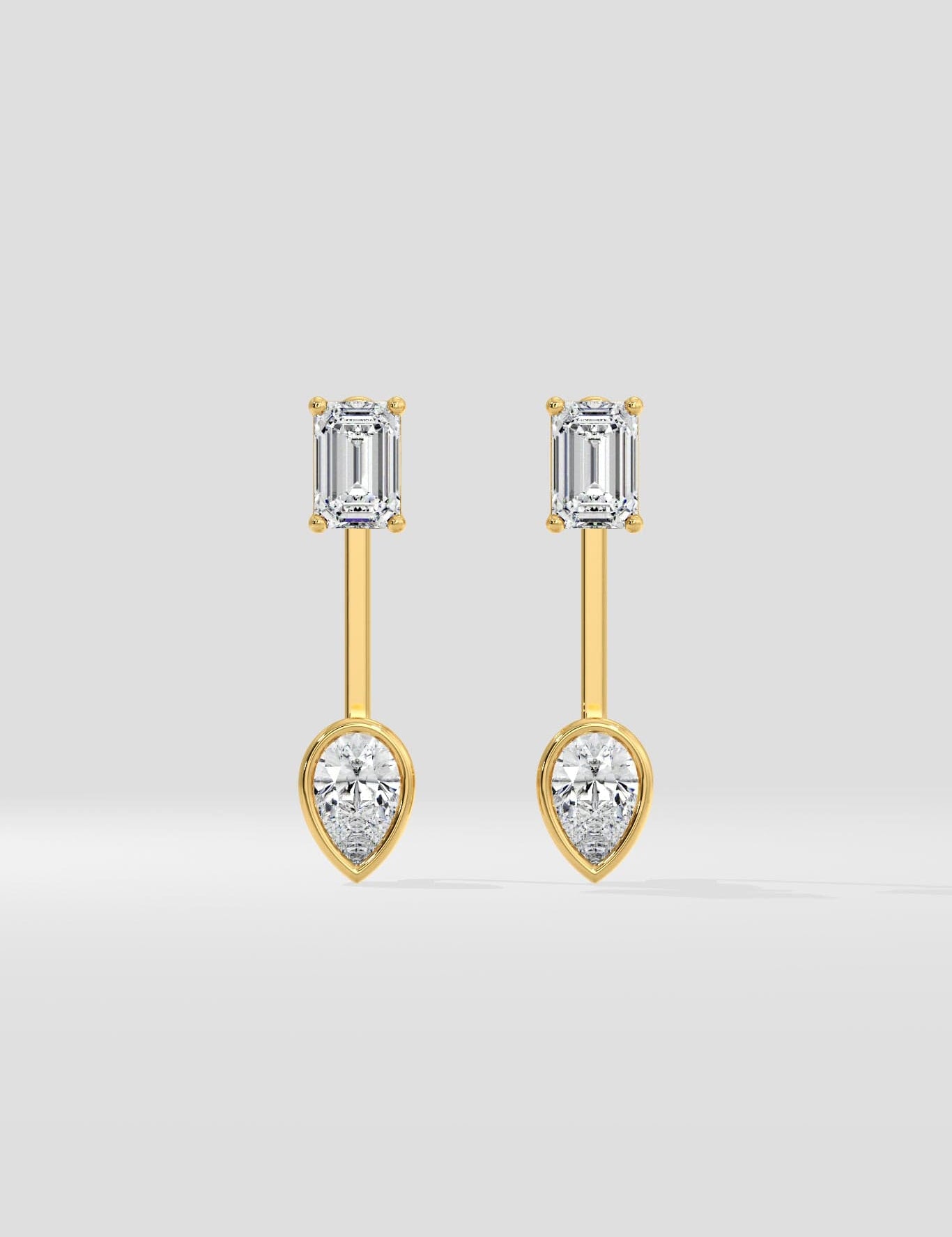 0.75 Ct Emerald Fusion Jacket Earrings - House of Quadri