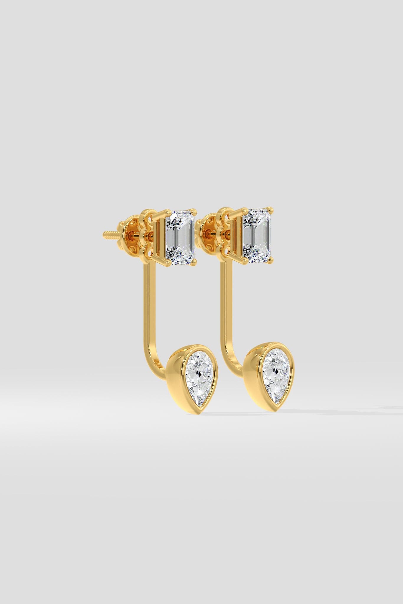 0.75 Ct Emerald Fusion Jacket Earrings - House of Quadri