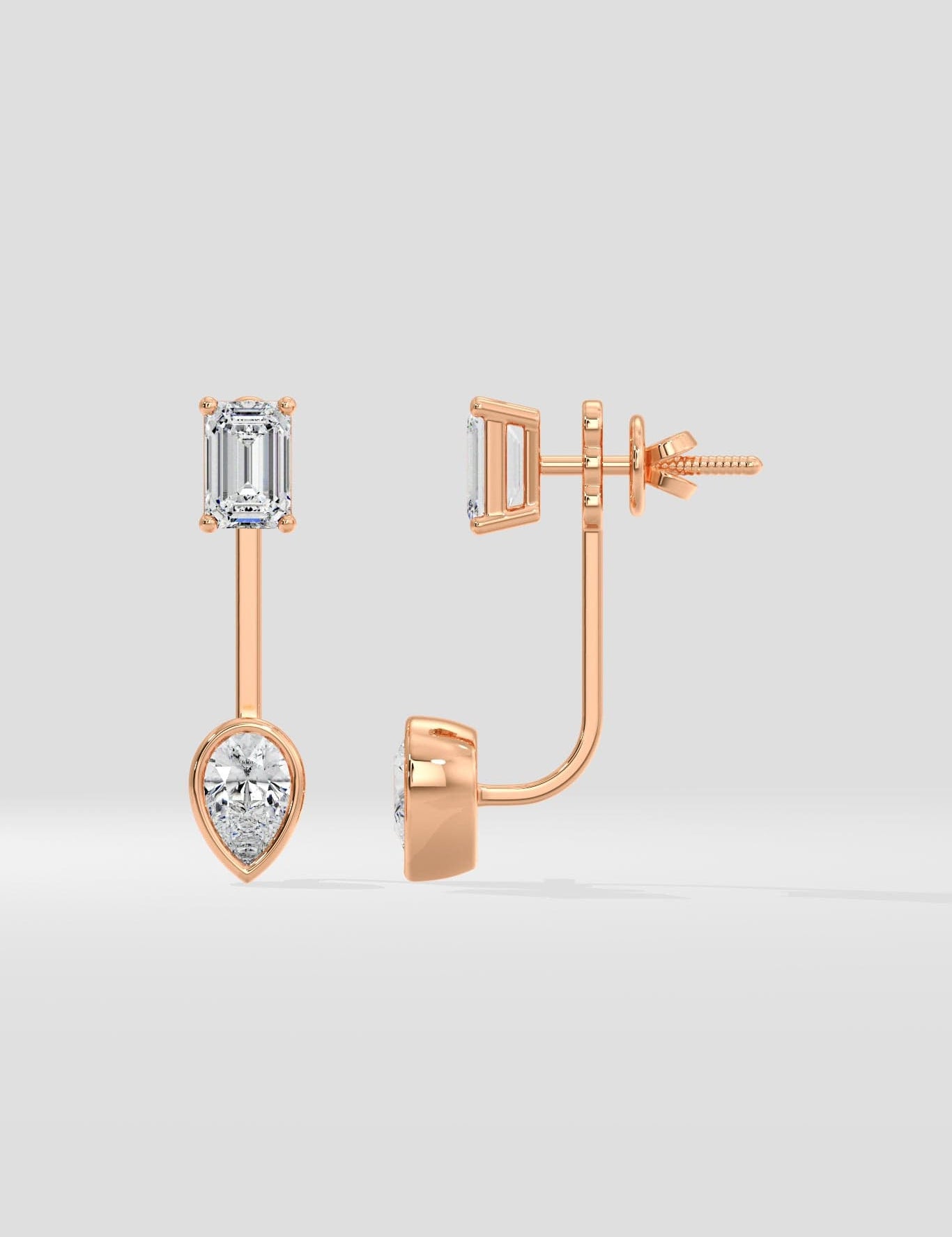 0.75 Ct Emerald Fusion Jacket Earrings - House of Quadri