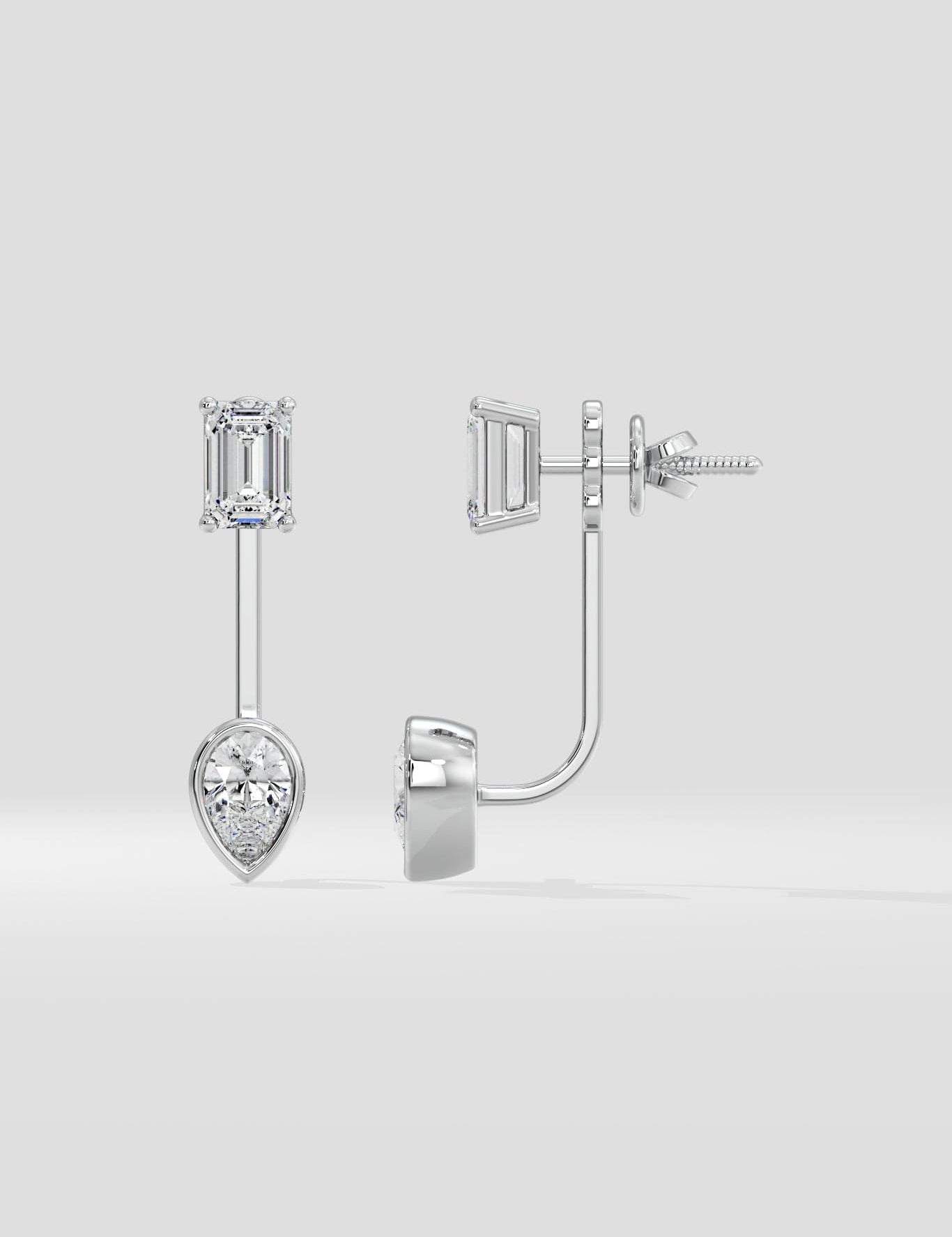 0.75 Ct Emerald Fusion Jacket Earrings - House of Quadri