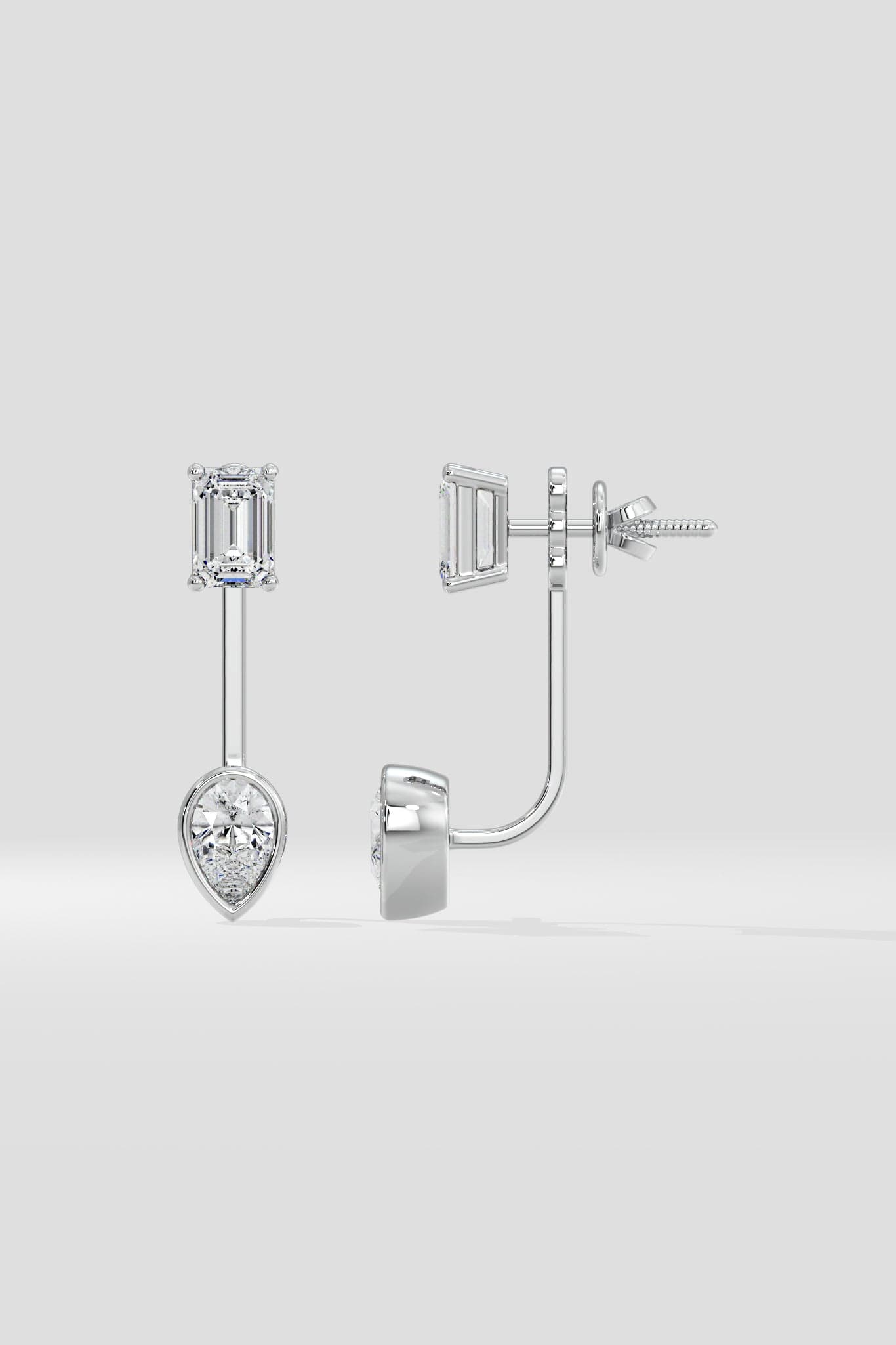 0.75 Ct Emerald Fusion Jacket Earrings - House of Quadri