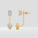 0.75 Ct Emerald Fusion Jacket Earrings - House of Quadri