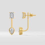 0.75 Ct Emerald Fusion Jacket Earrings - House of Quadri