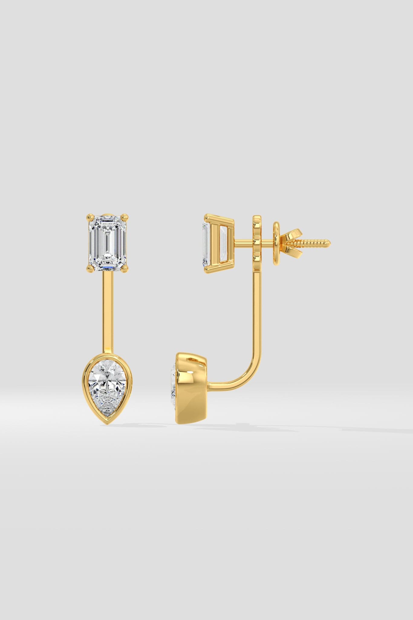 0.75 Ct Emerald Fusion Jacket Earrings - House of Quadri