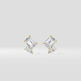 Emerald & Pear Duo Studs - House of Quadri