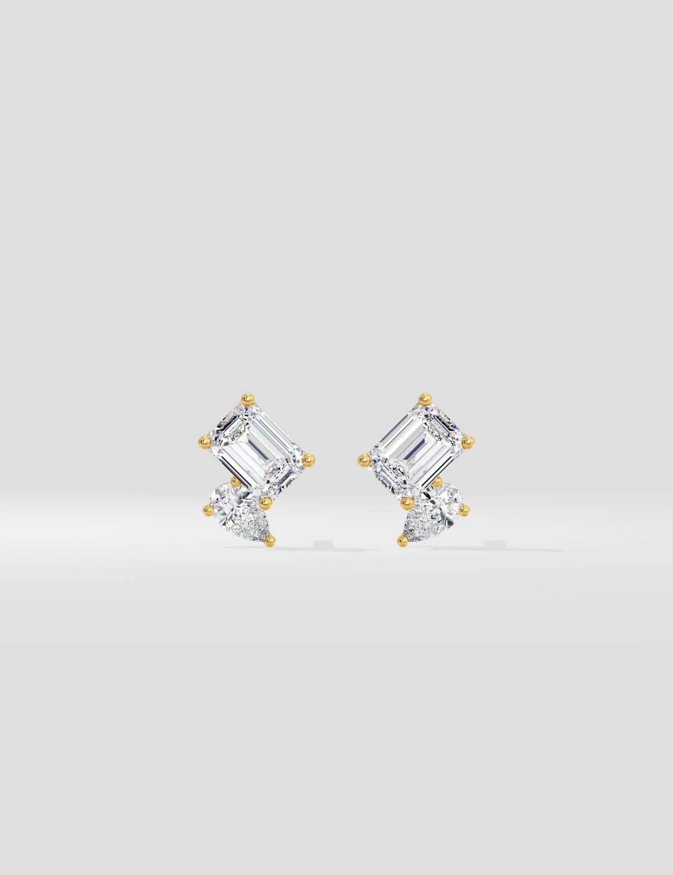 Emerald & Pear Duo Studs - House of Quadri