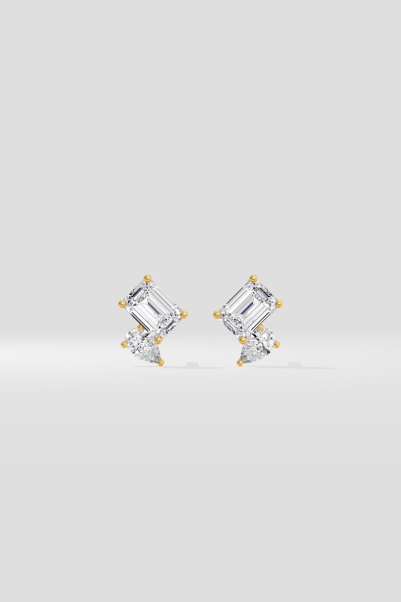 Emerald & Pear Duo Studs - House of Quadri