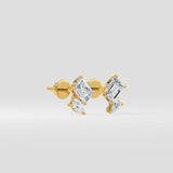 Emerald & Pear Duo Studs - House of Quadri