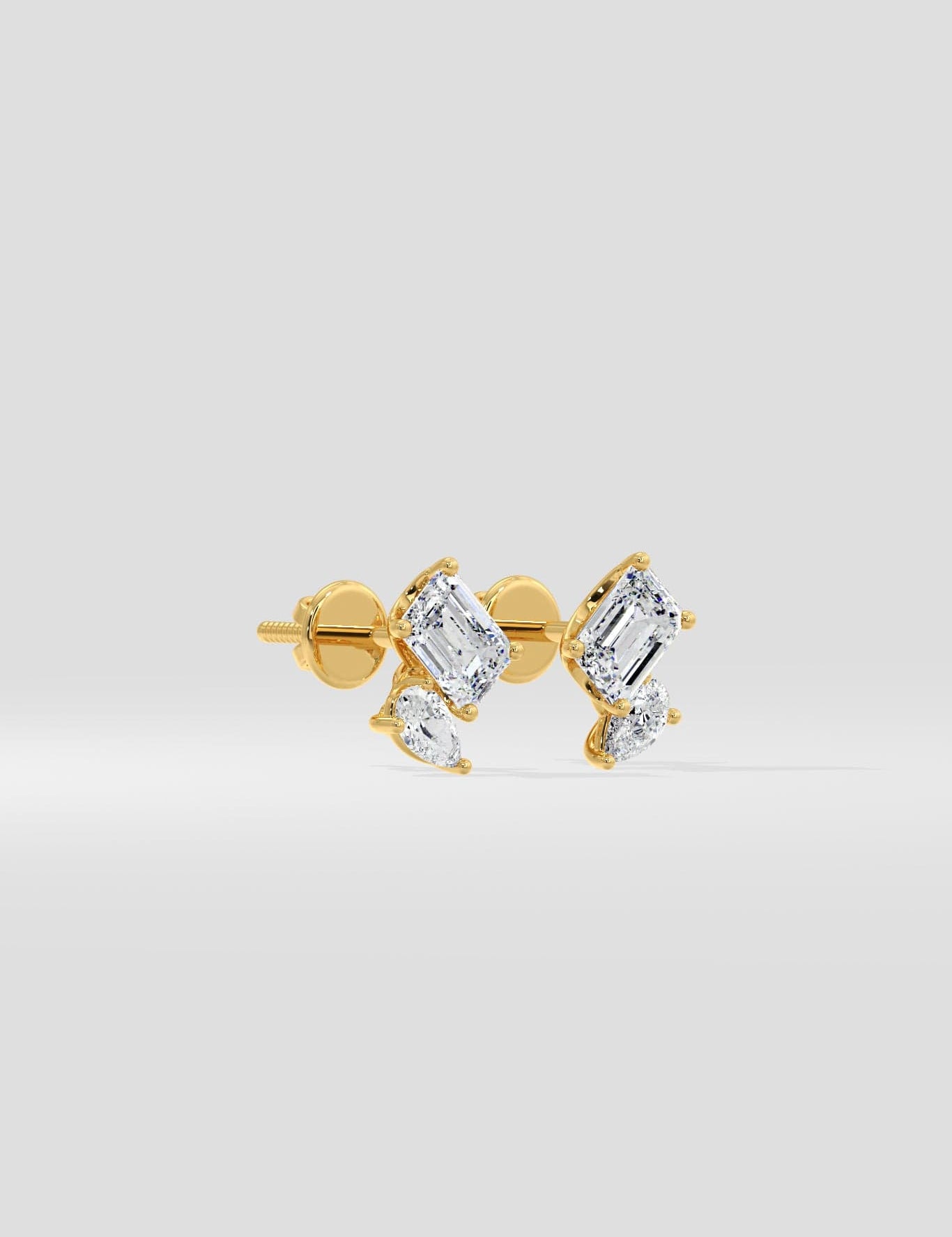 Emerald & Pear Duo Studs - House of Quadri