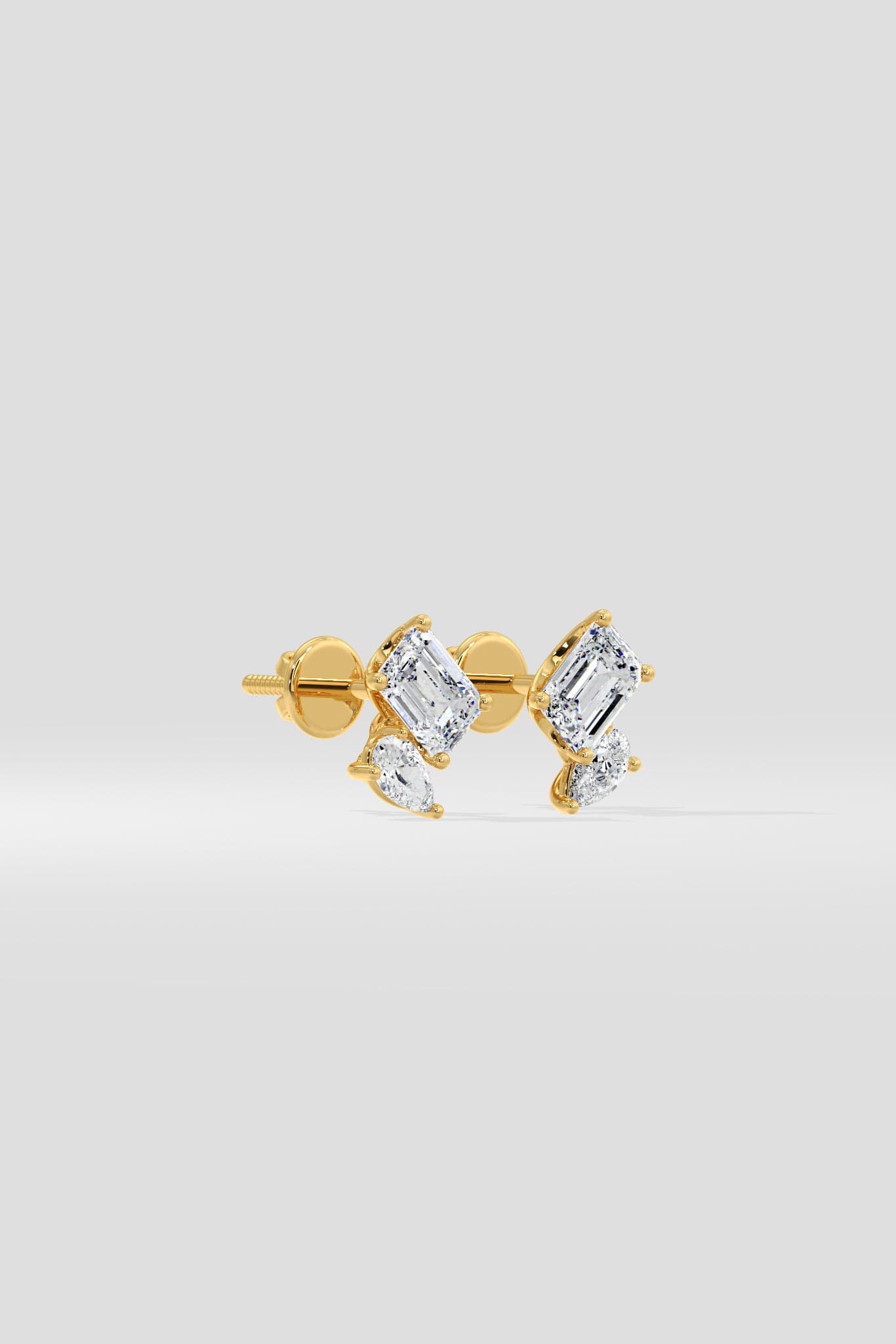 Emerald & Pear Duo Studs - House of Quadri