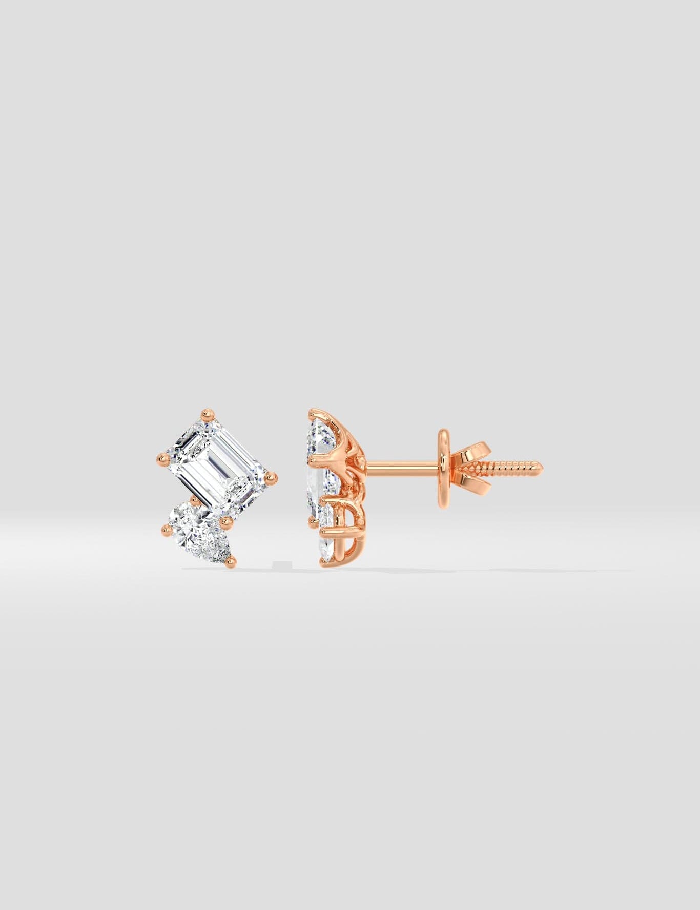 Emerald & Pear Duo Studs - House of Quadri