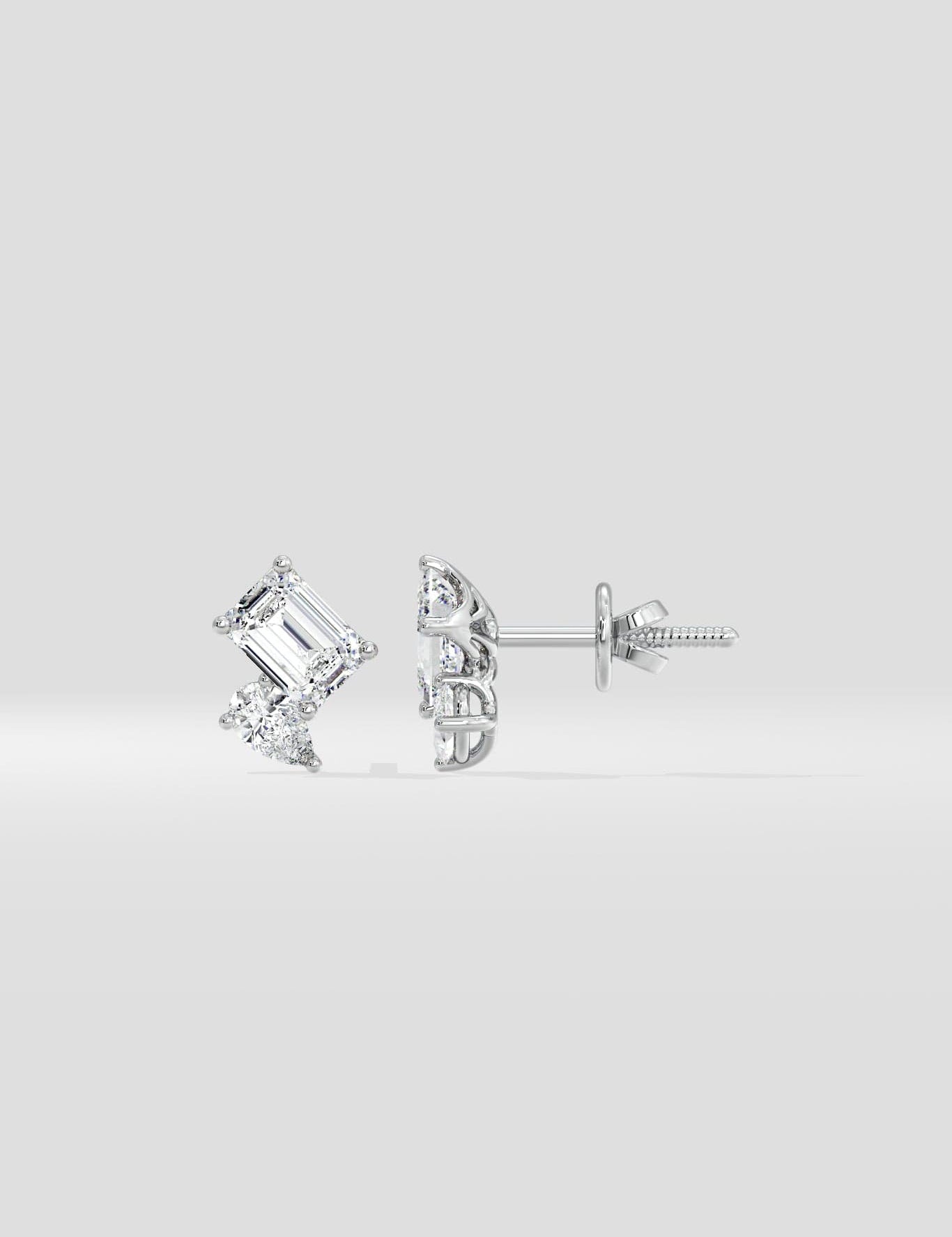 Emerald & Pear Duo Studs - House of Quadri