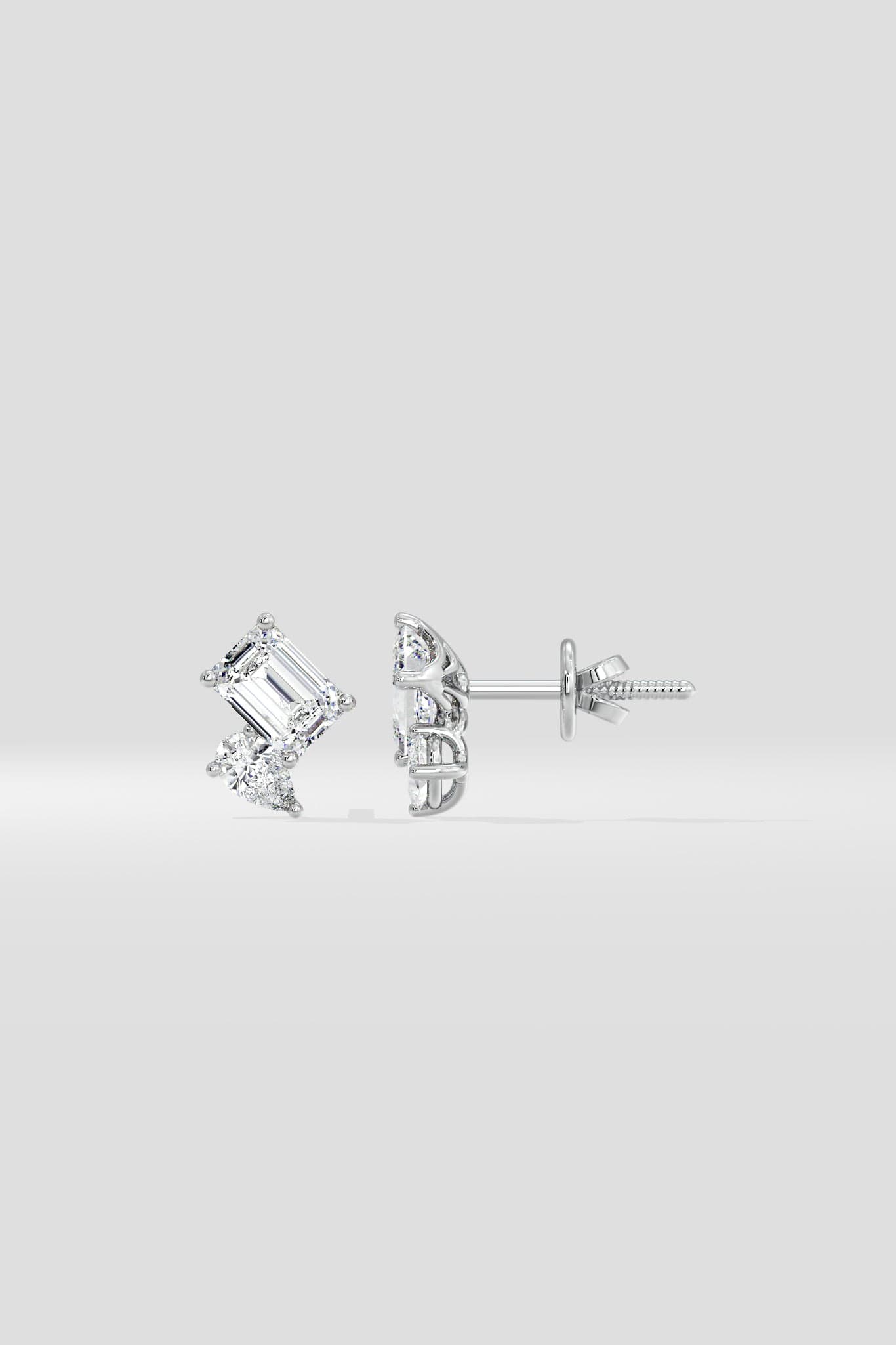 Emerald & Pear Duo Studs - House of Quadri