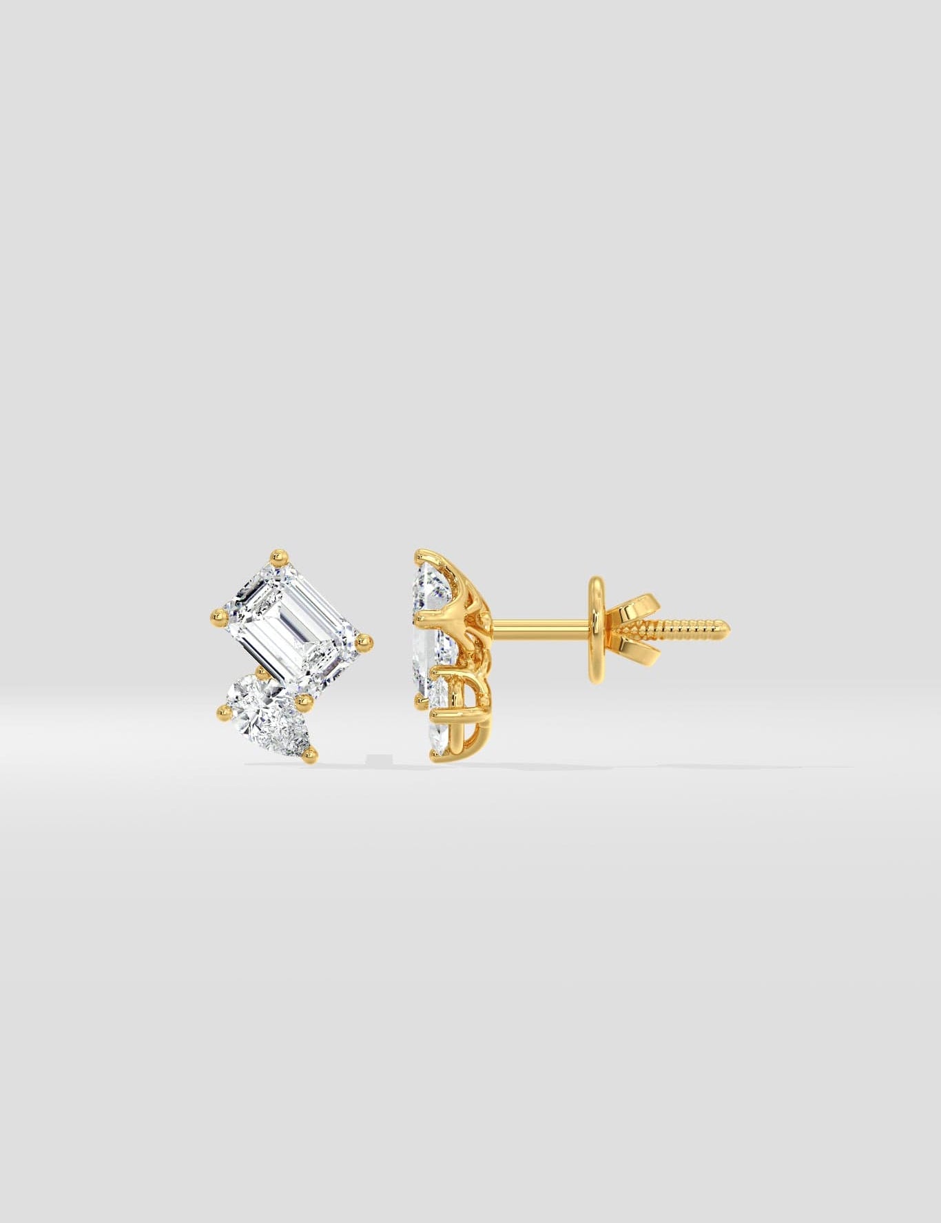 Emerald & Pear Duo Studs - House of Quadri