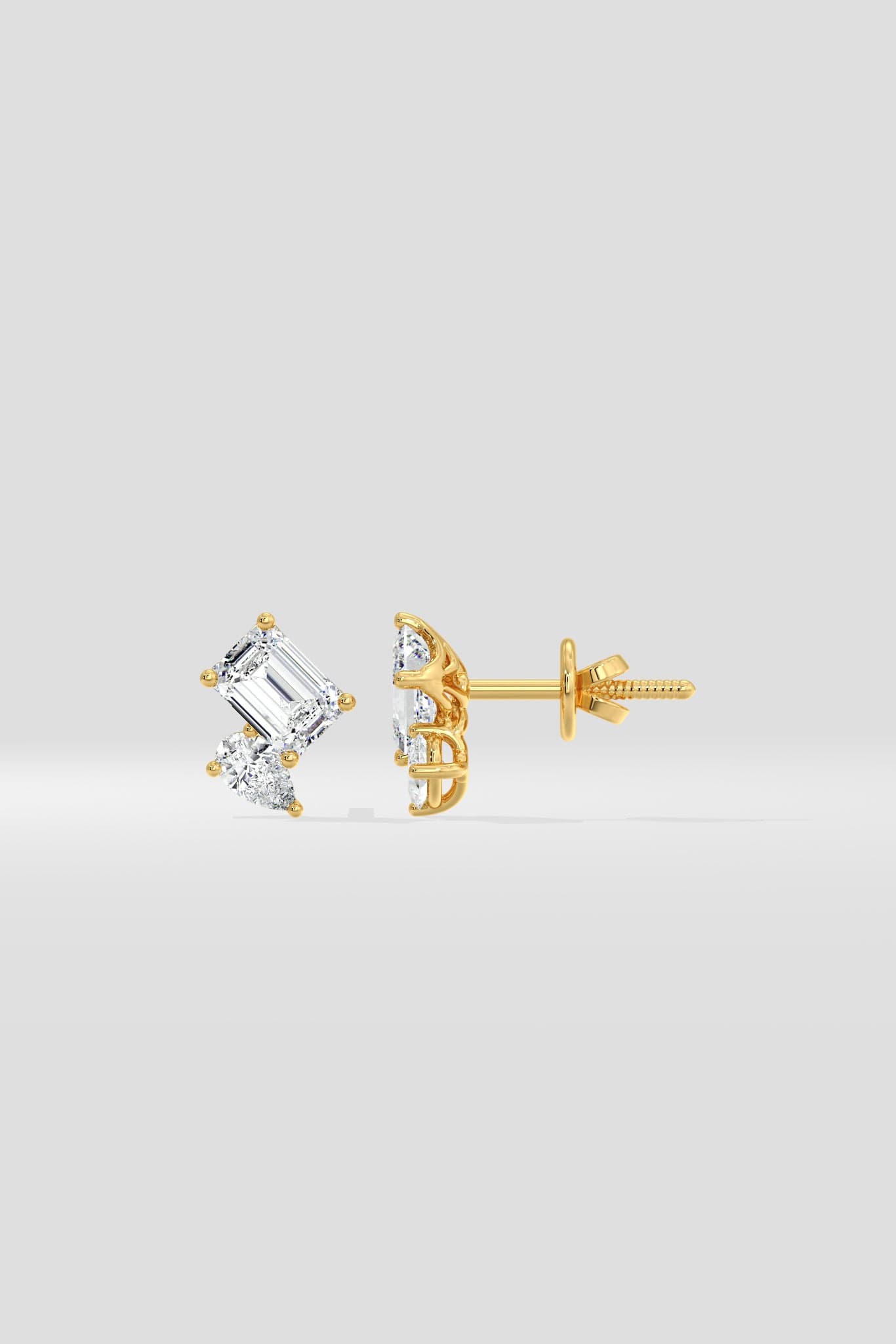Emerald & Pear Duo Studs - House of Quadri
